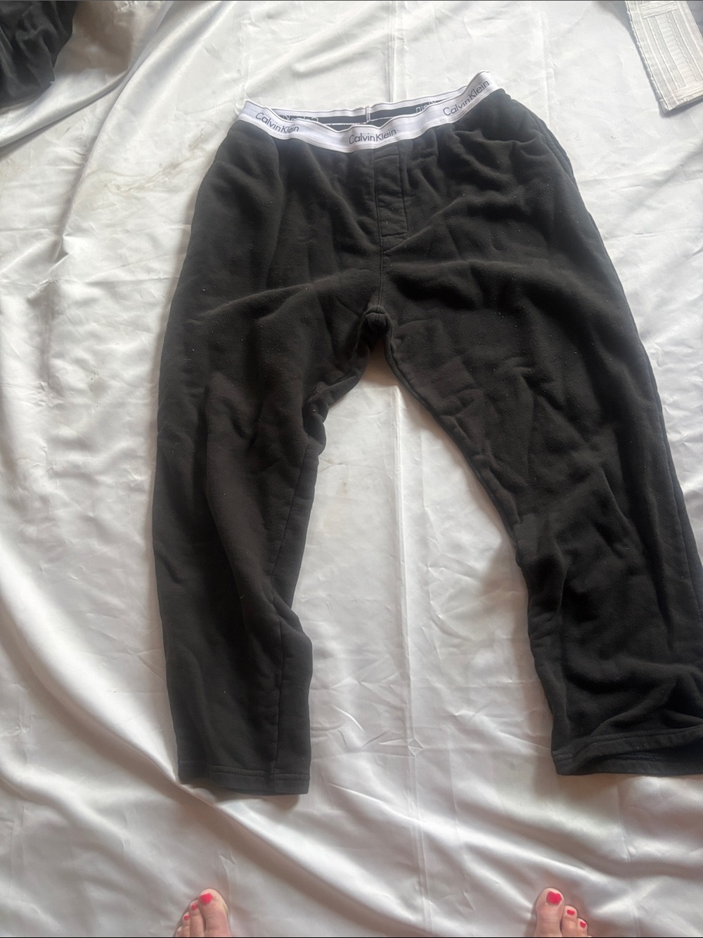 Calvin Klein Kids Black Fleece Leggings with Branded Waistband